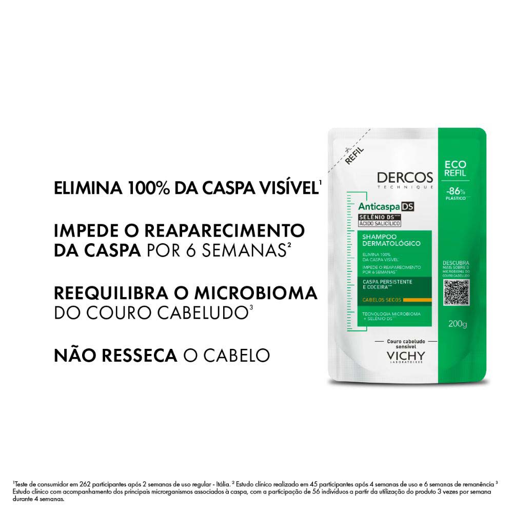Miniatura Vichy Dercos Shampoo Anticaspa DS - Cabelos Secos Refil 200g