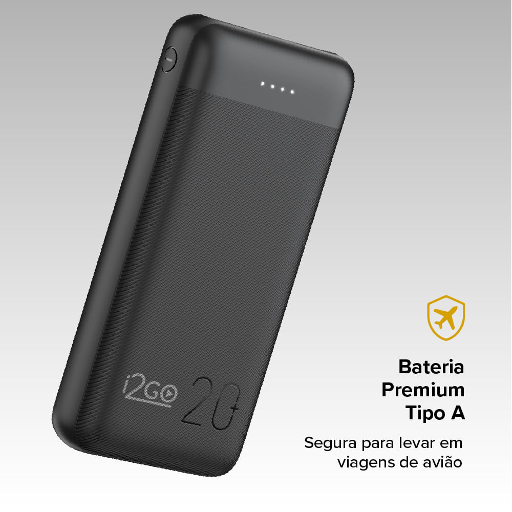 Carregador Portátil Power Bank 20000 mAh 12 W Smart Charge i2GO