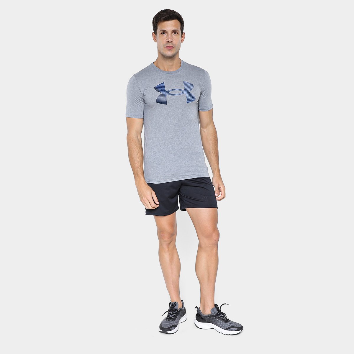 Miniatura Camiseta Under Armour Big Logo Fill Masculina Cinza - P