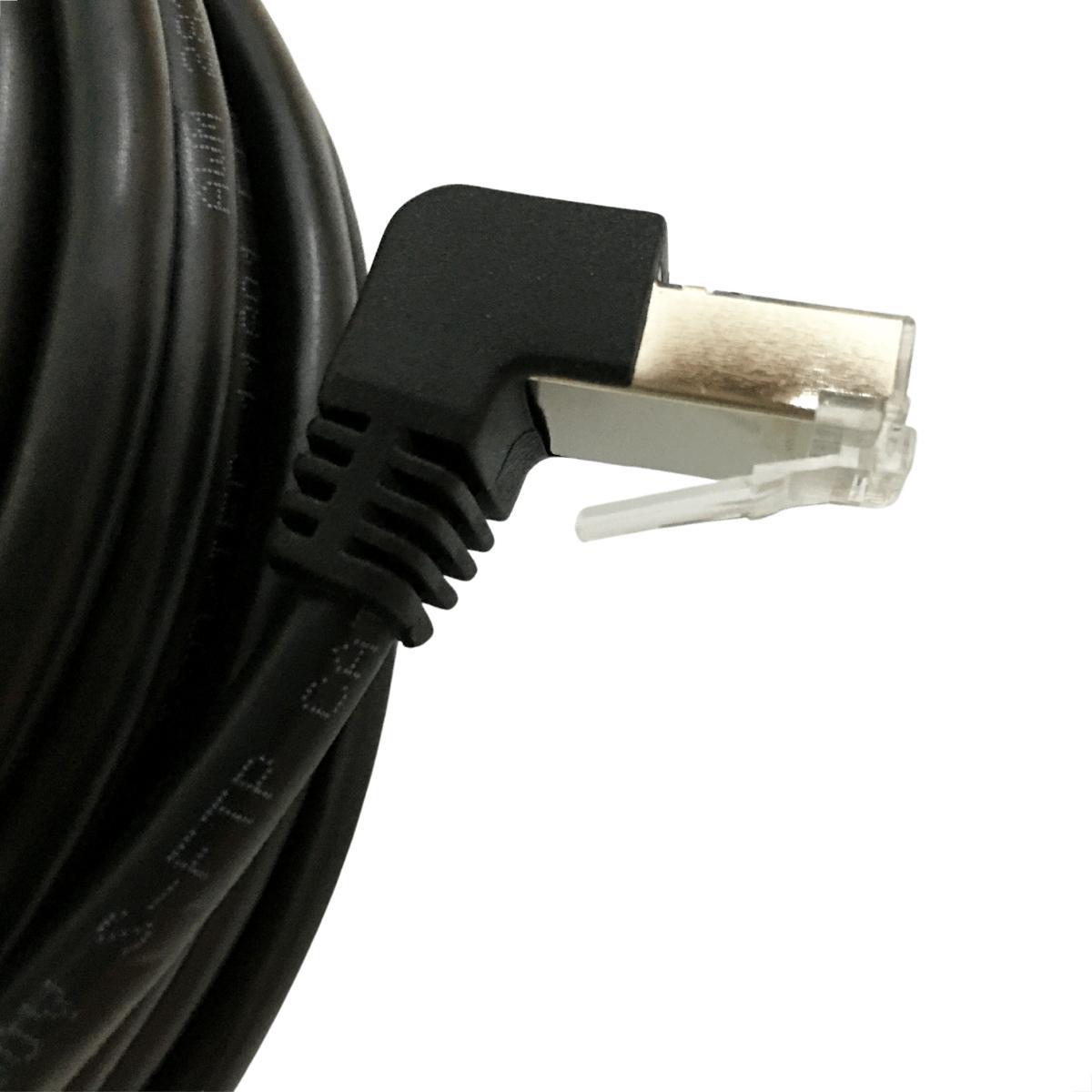 Miniatura Cabo De Rede Cat7 Plug 90 Graus Para Cima Preto - 10 Metros