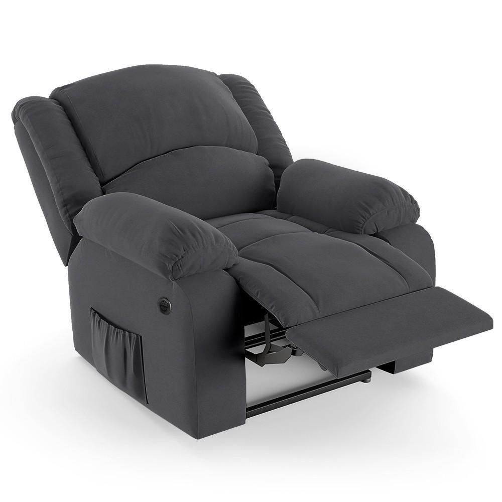Miniatura Poltrona Do Papai Reclinável Pietra Power Elétrica Fh9 Veludo Cinza - Mpozenato