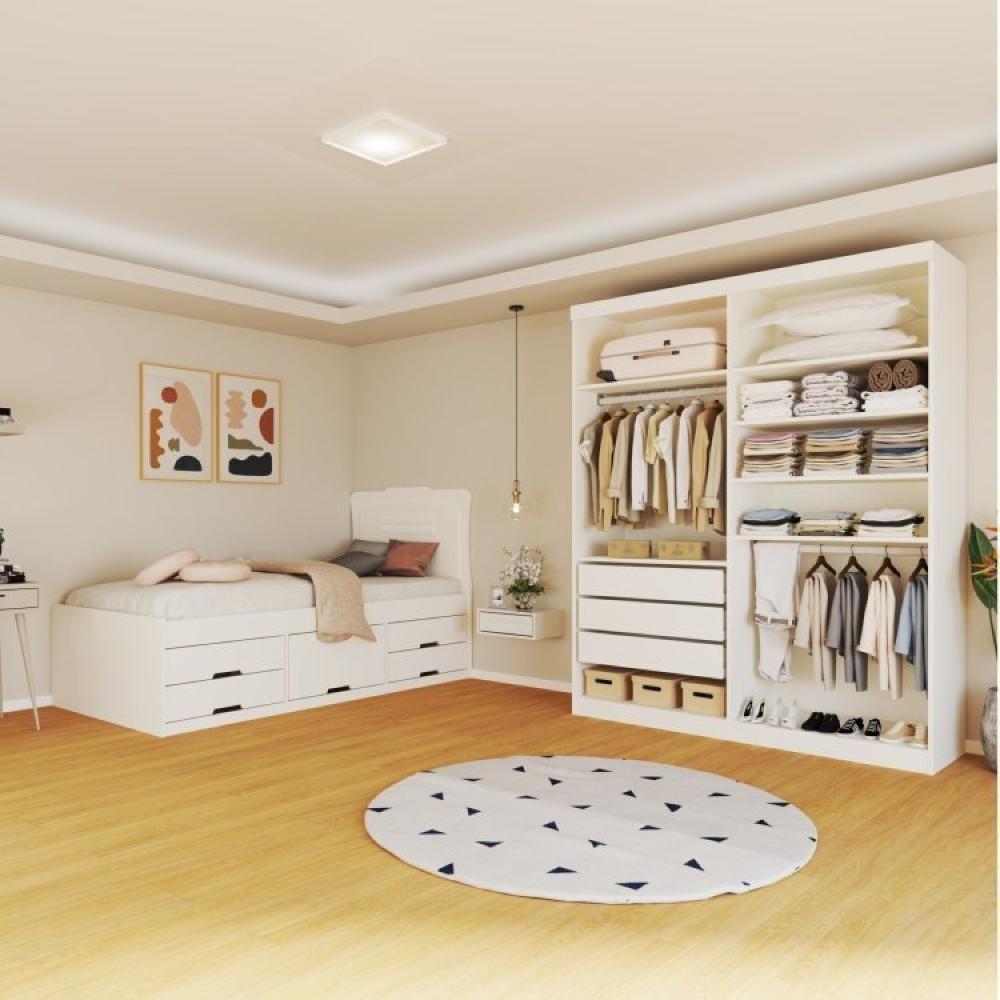 Miniatura Quarto completo com Closet Roma e Cama Júlia Branco