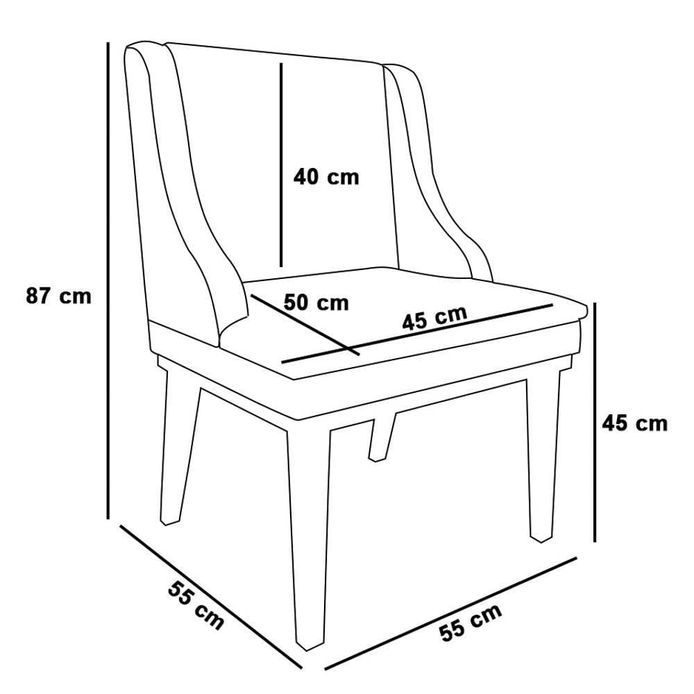 Kit 2 Cadeiras Estofadas Para Sala De Jantar Base Fixa De Madeira Preto Lia Veludo Verde - Ibiza