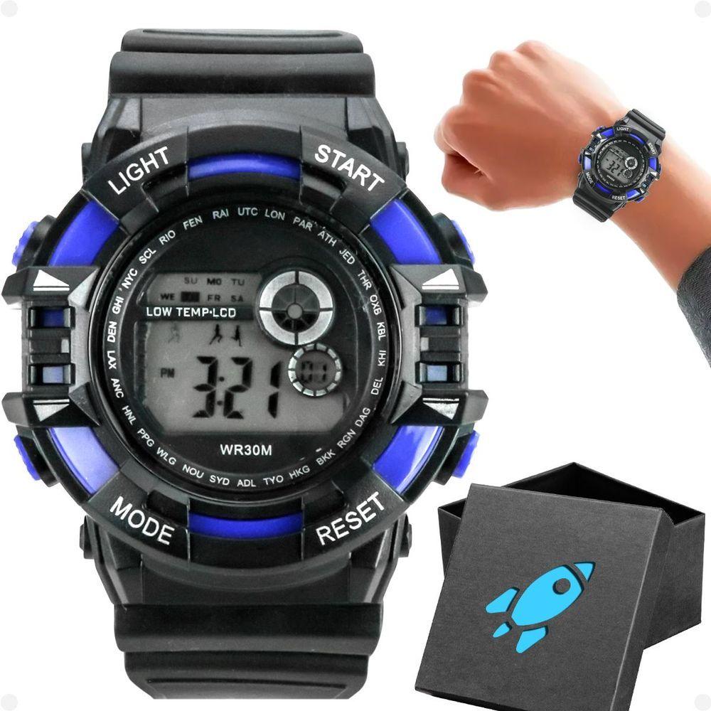 Miniatura Relogio Infantil Digital Silicone Menino Criança Caixa