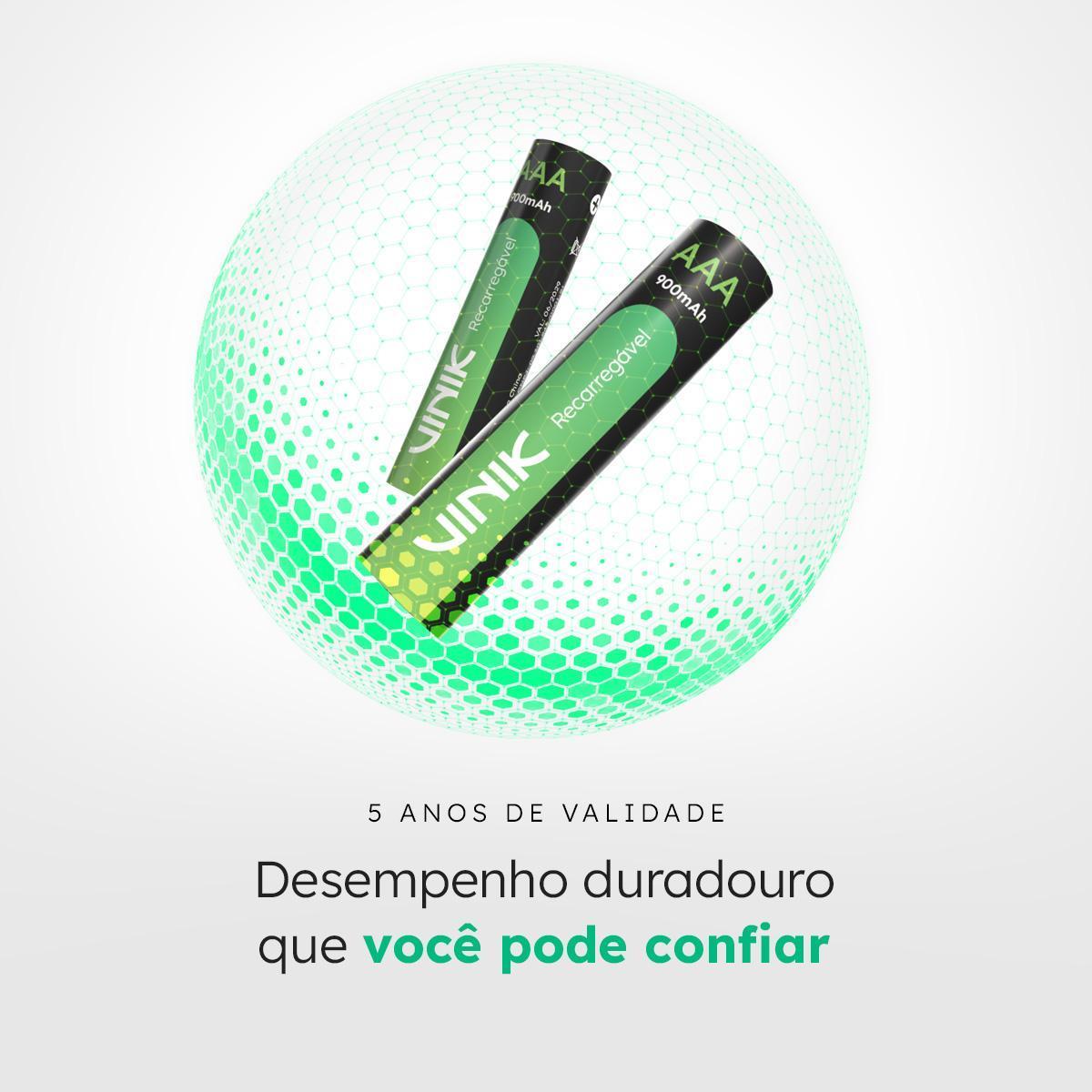Miniatura Pilha Recarregável Aaa C/4 - 900Mah 1.2V - Vp3Ab4R