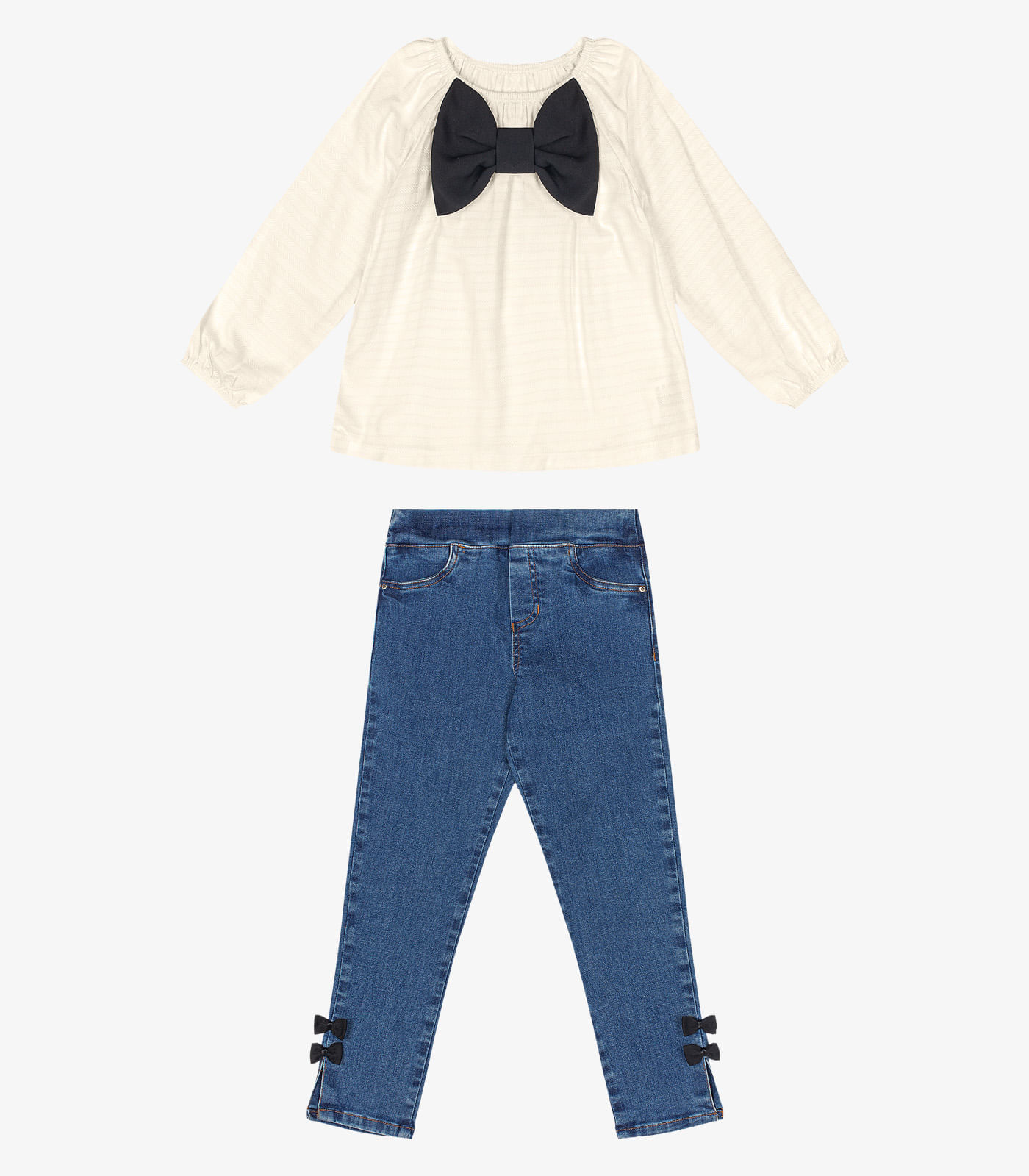 Conjunto Bata Com Calça Jeans Trick Nick Bege 1