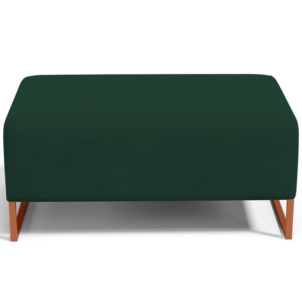 Miniatura Puff Decorativo Sala De Estar Cléo 90cm Base De Ferro Cobre W01 Suede Verde Musgo - Lyam Decor