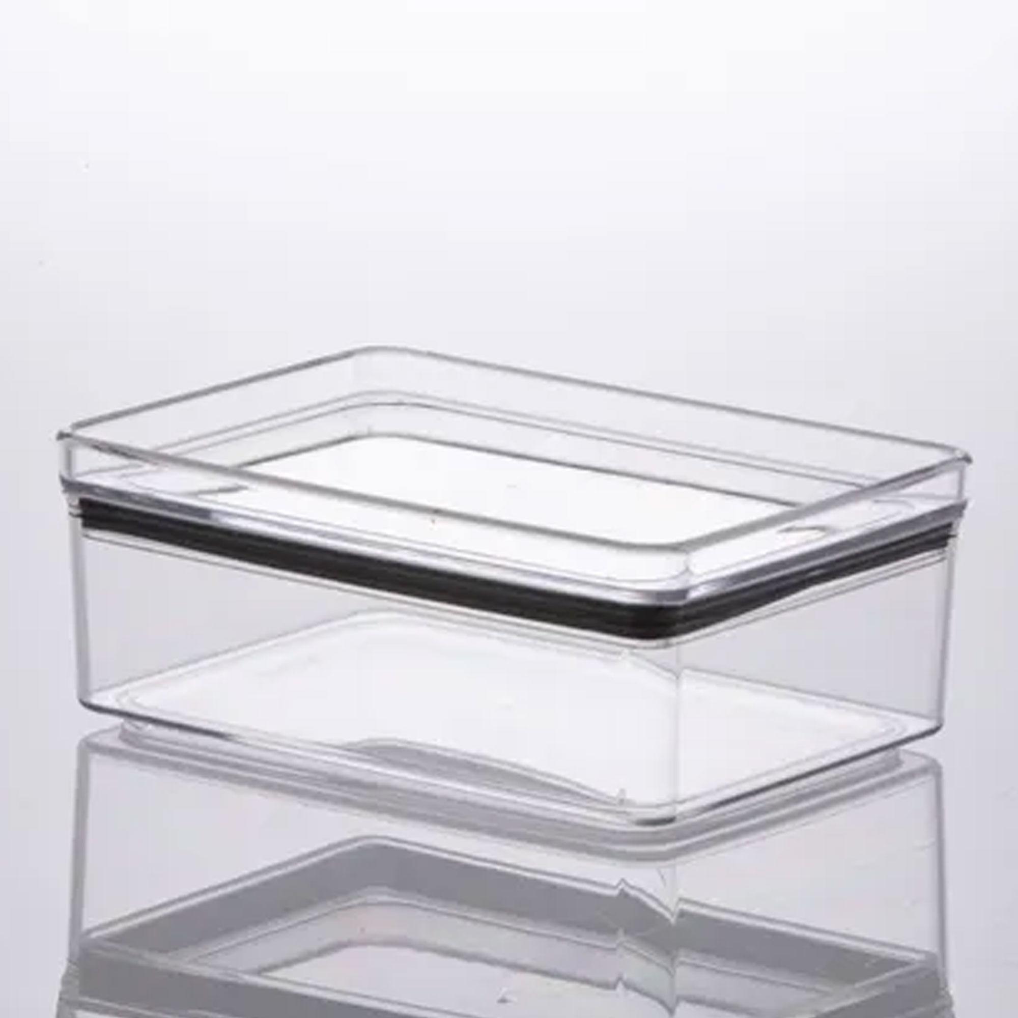 Miniatura Kit 2 Porta Frios Hermético Acrilico Empilhavel Geladeira