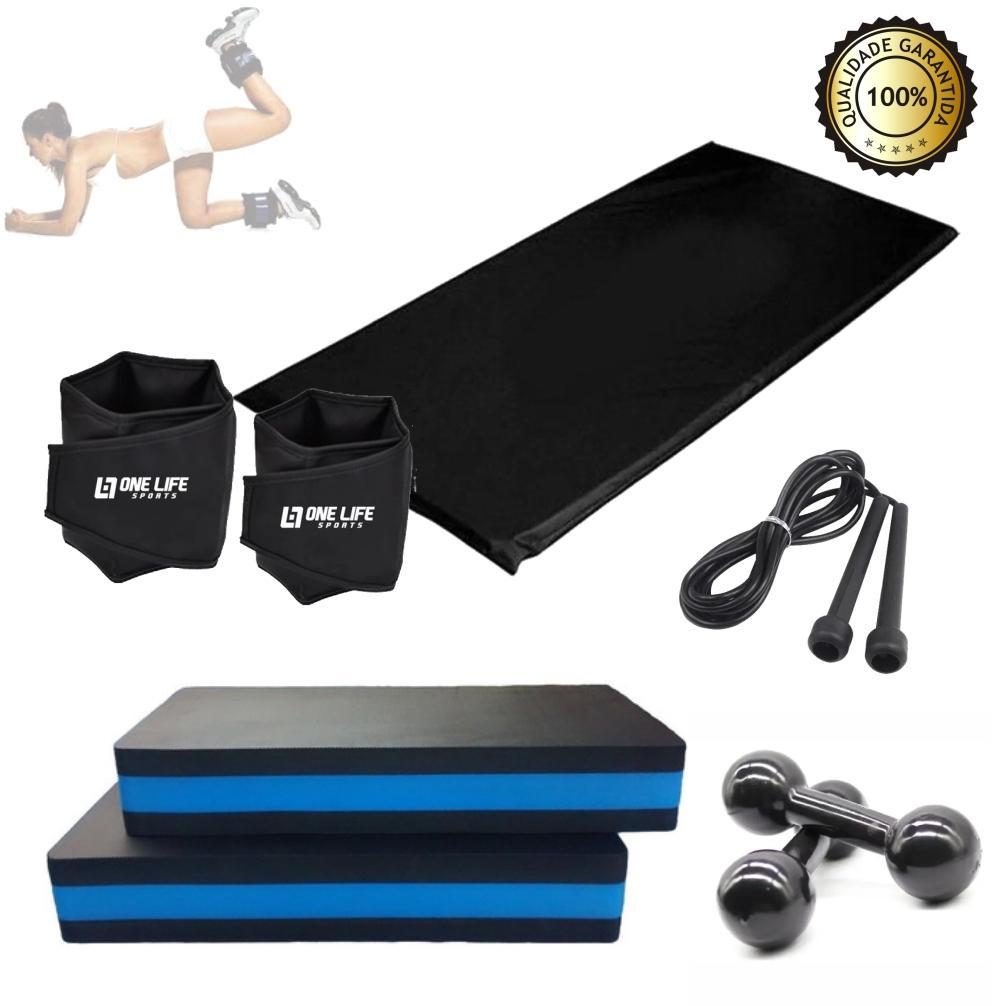 Miniatura Kit Aeróbico Caneleira 2 Kg +2 Steps + Halter 2Kg +