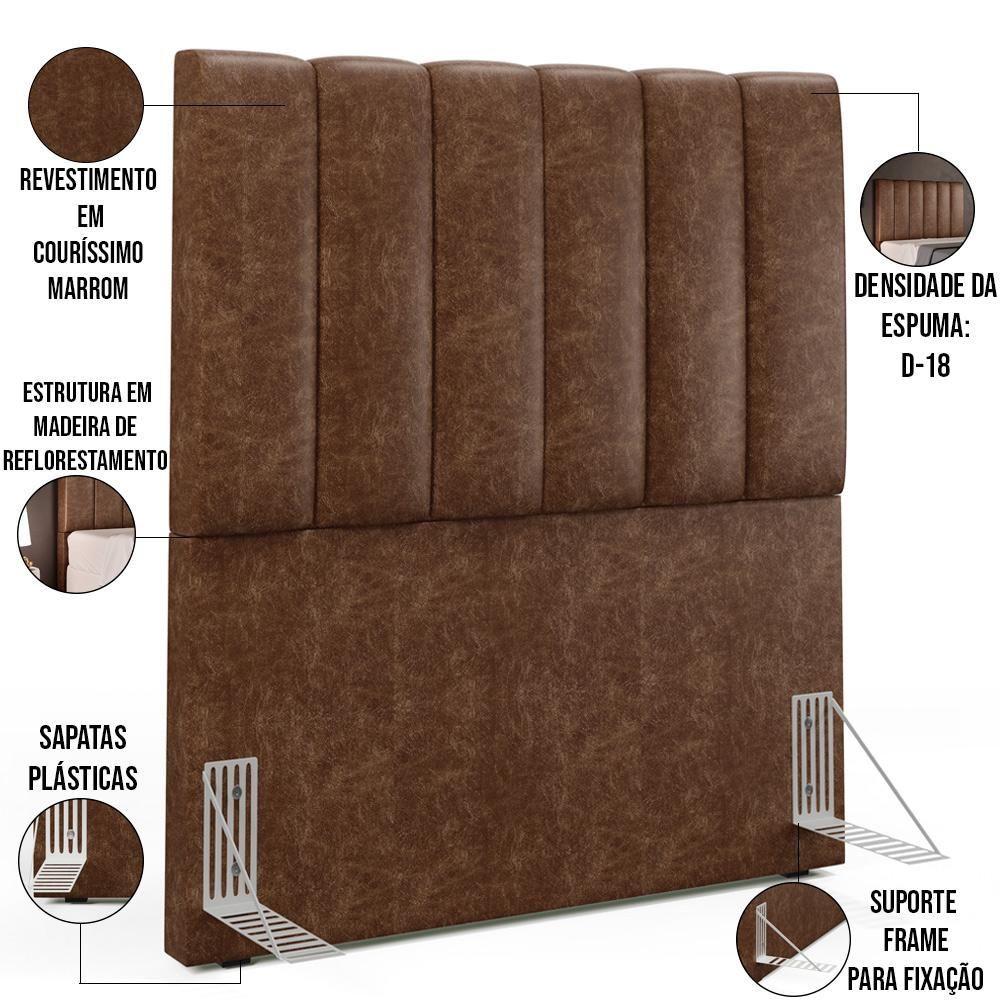 Miniatura Cabeceira Cama Box Solteiro 100 Cm Dália W01 Marrom