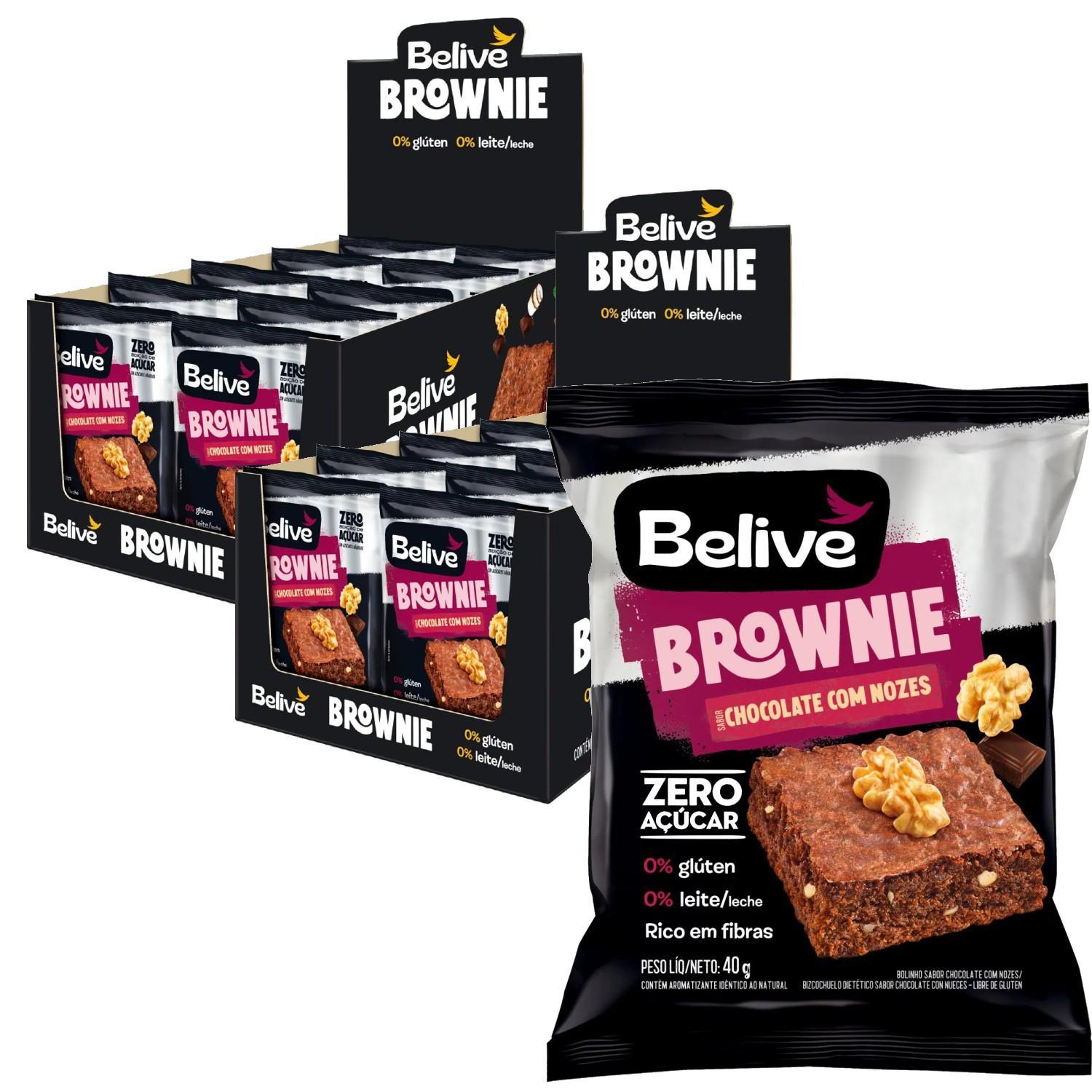 Miniatura Kit Com 20Und Brownie Belive Chocolate Com Nozes Zero 40G