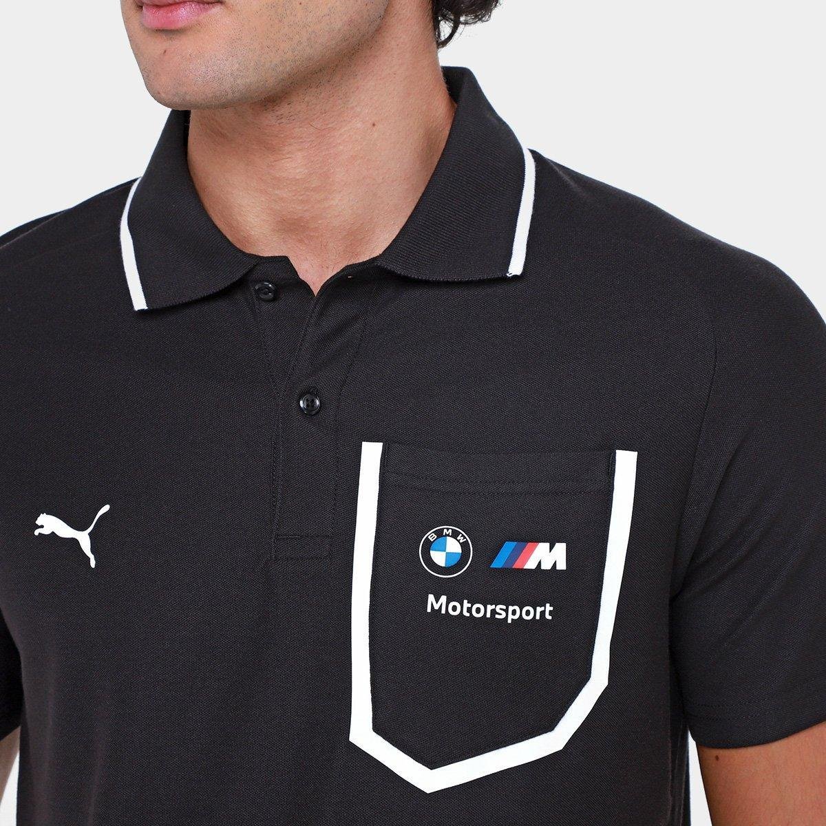 Miniatura Camisa Polo Puma BMW MMS Masculina Preto - G