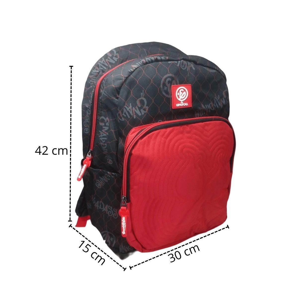 Mochila De Costa Vermelha Enaldinho Juvenil Escolar Luxcel