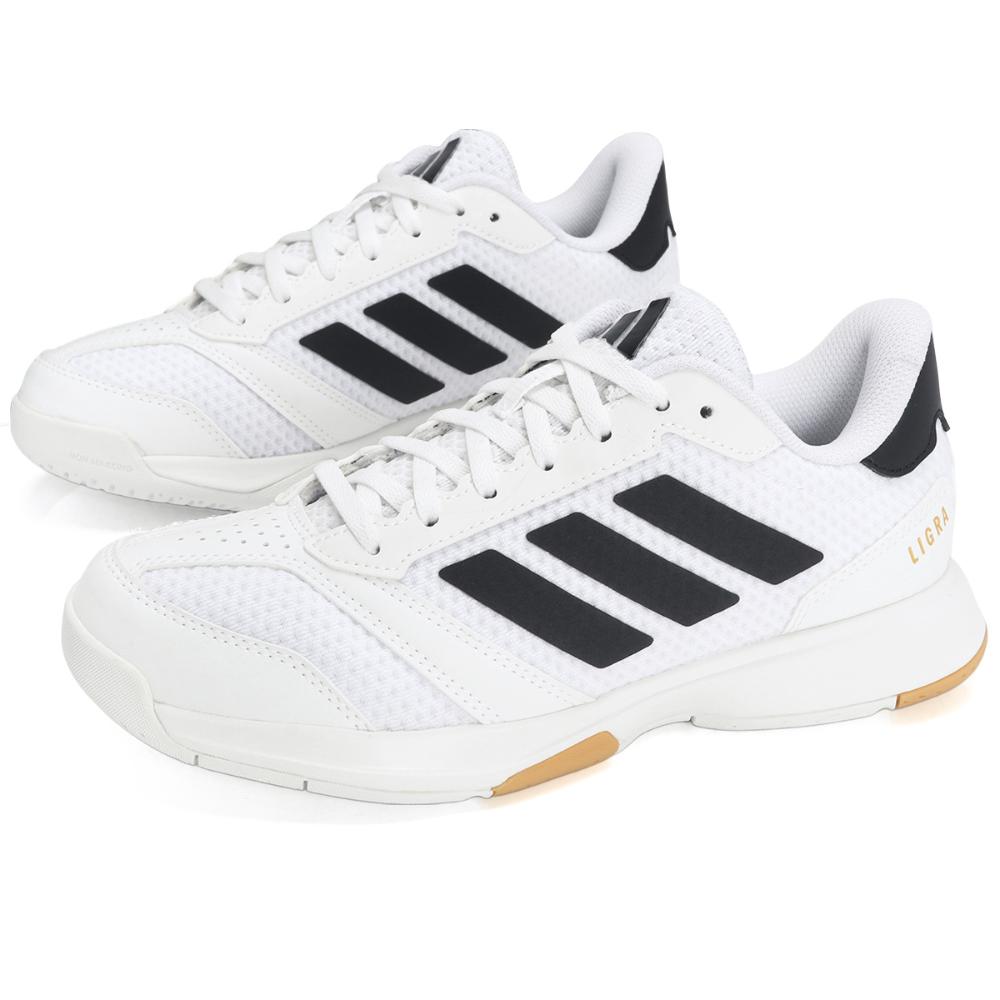 Miniatura Tênis Adidas Ligra 8 Indoor Branco e Preto 34