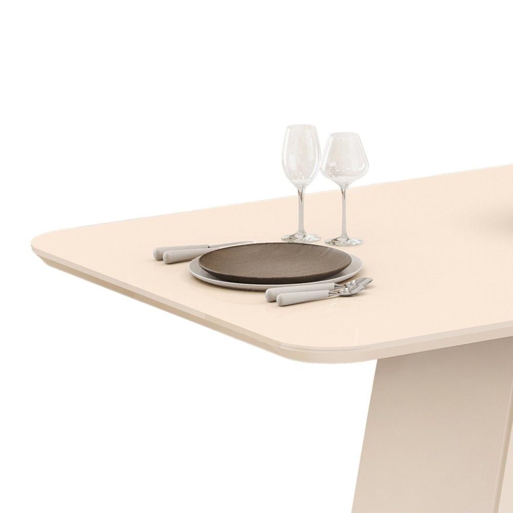 Mesa Gabi 1,70 com 6 Cadeiras Yasmin Off White/ Freijo/ Lunar