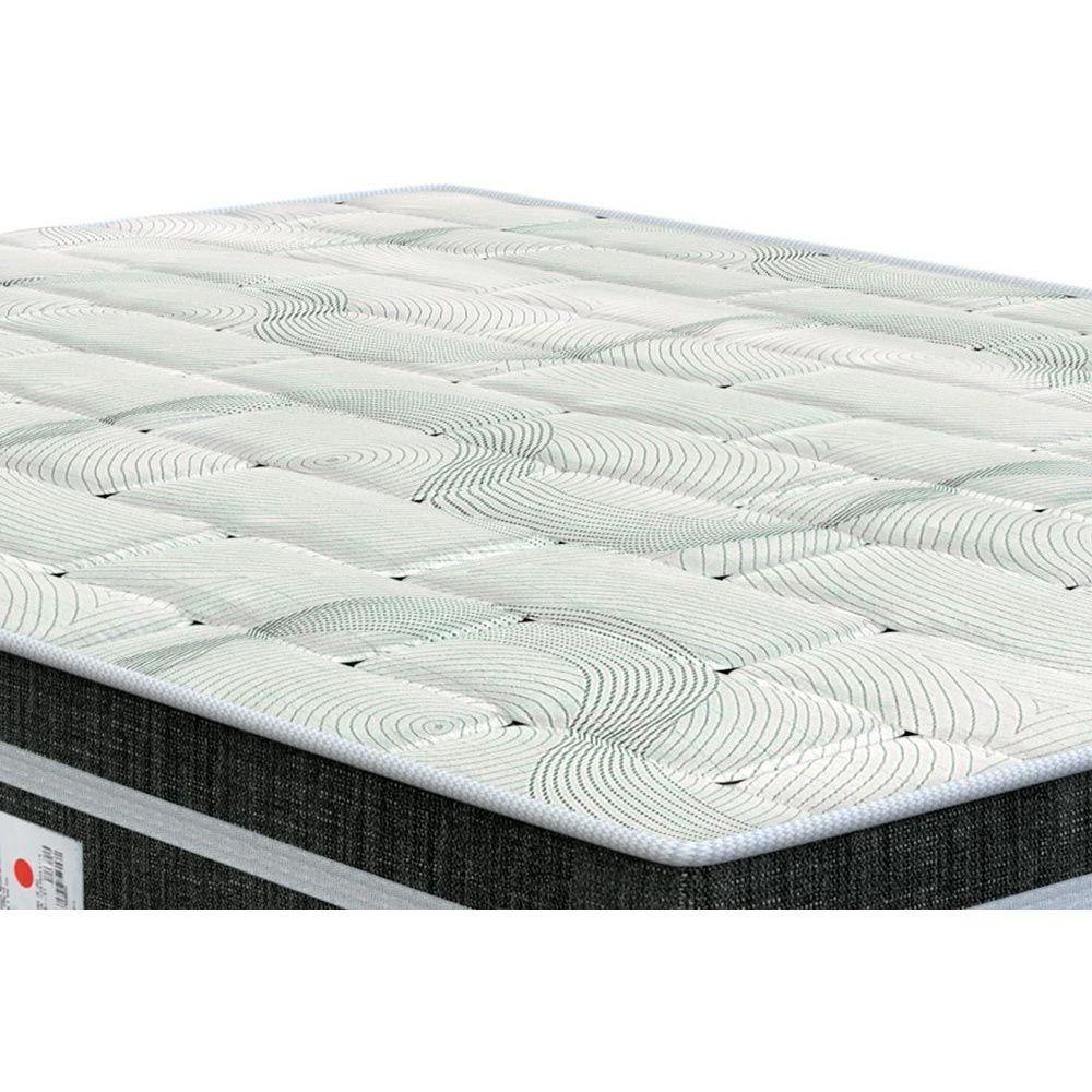 Miniatura Cama Box Solteiro: Colchão Molas Bonnel Orthoflex Venezia + Base Crc Suede Black(88X188)