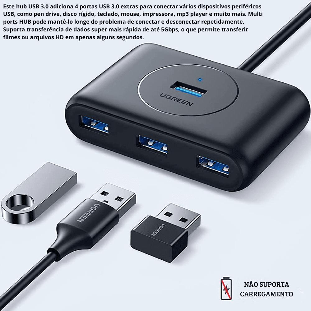 Miniatura Hub Usb 3.0 4 Portas Extensor Fast High Speed Ugreen