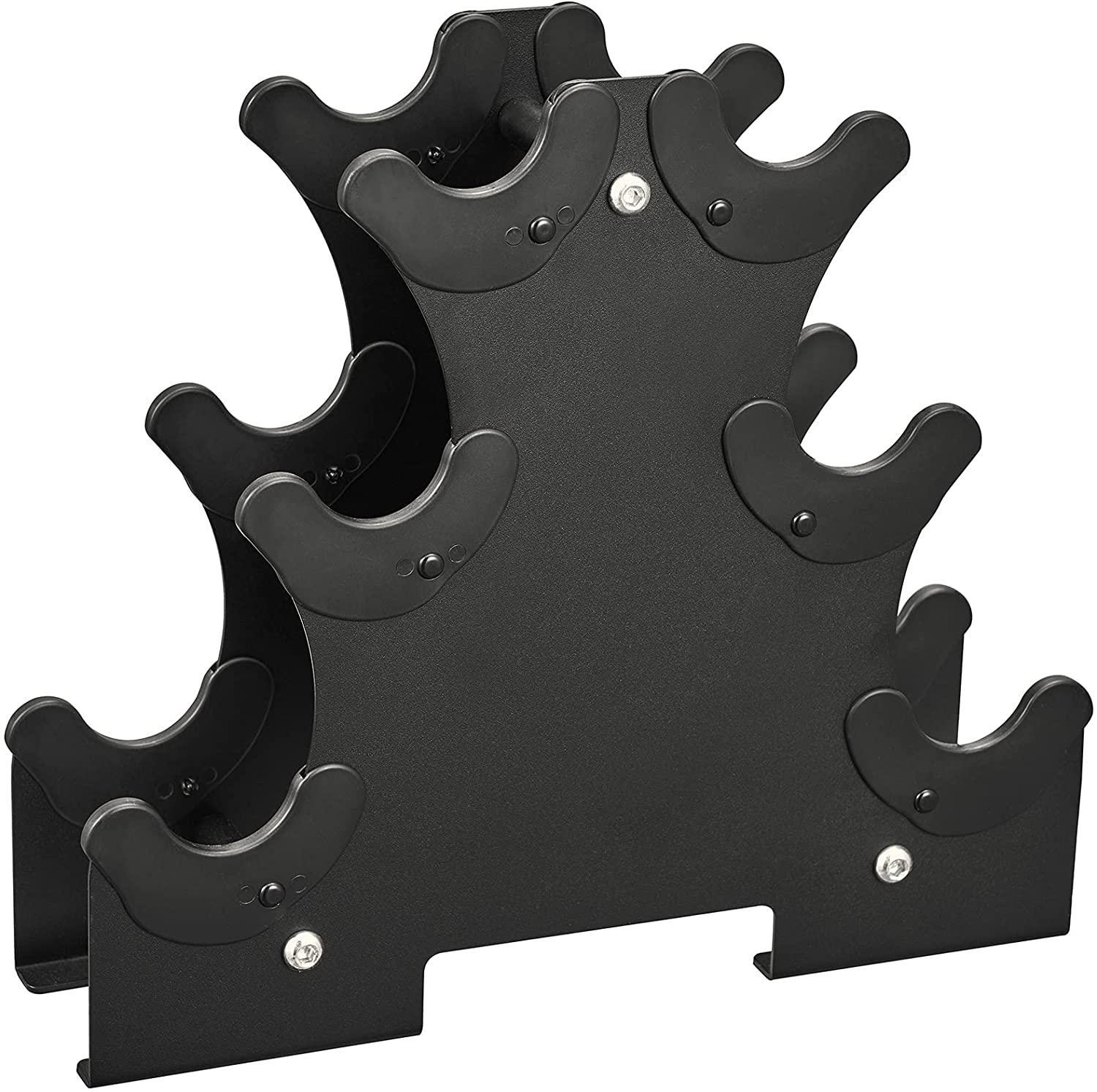 Kit 3 Halteres Sextavados Peso Academia + Suporte 12Kg