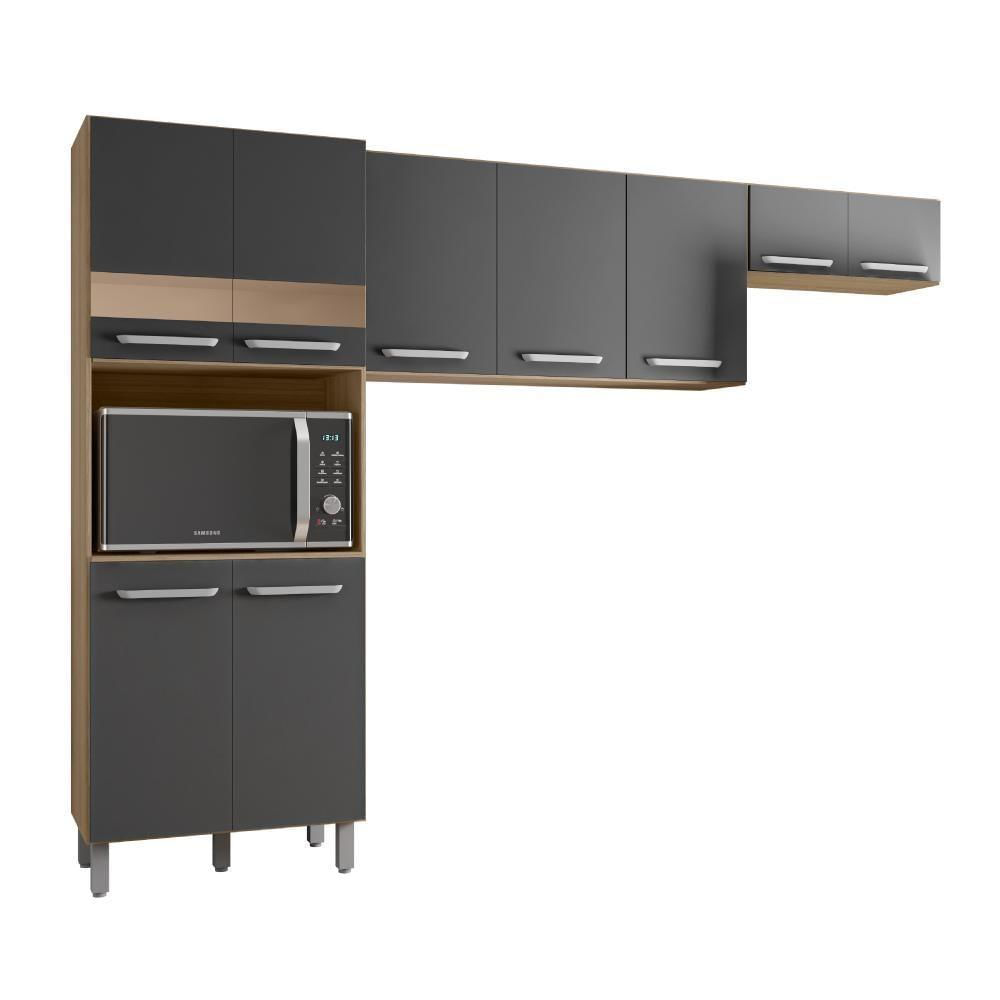 Miniatura Cozinha Compacta 9 Portas Venado Carvalho Grafite