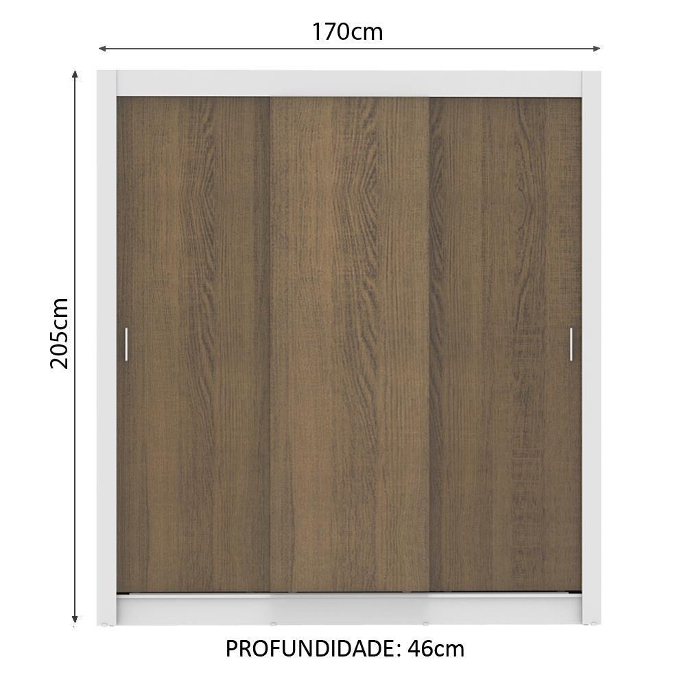 Miniatura Guarda Roupa Casal Lyon 3 Portas de Correr 4 Gavetas Madesa