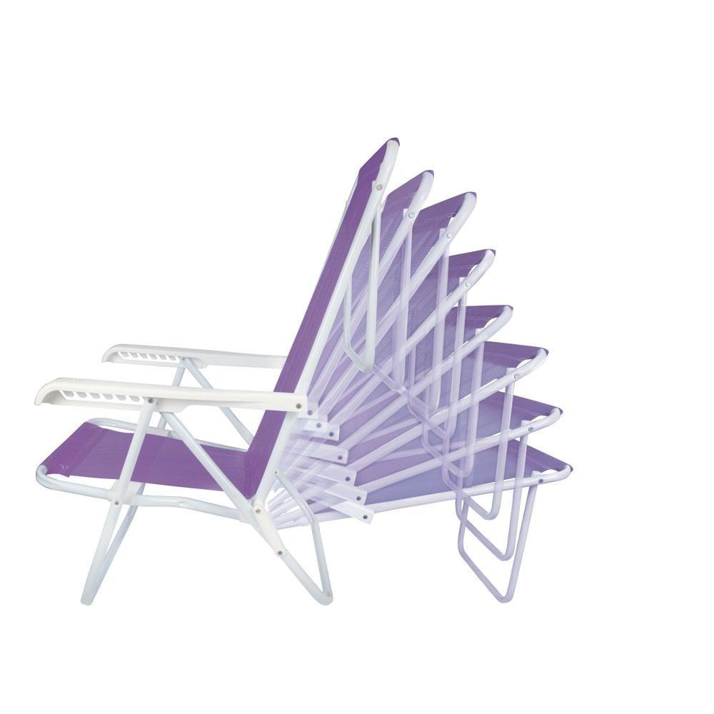 Cadeira De Praia Piscina Reclinável 8 Posições Sannet Mor Cor:lilás Lilás