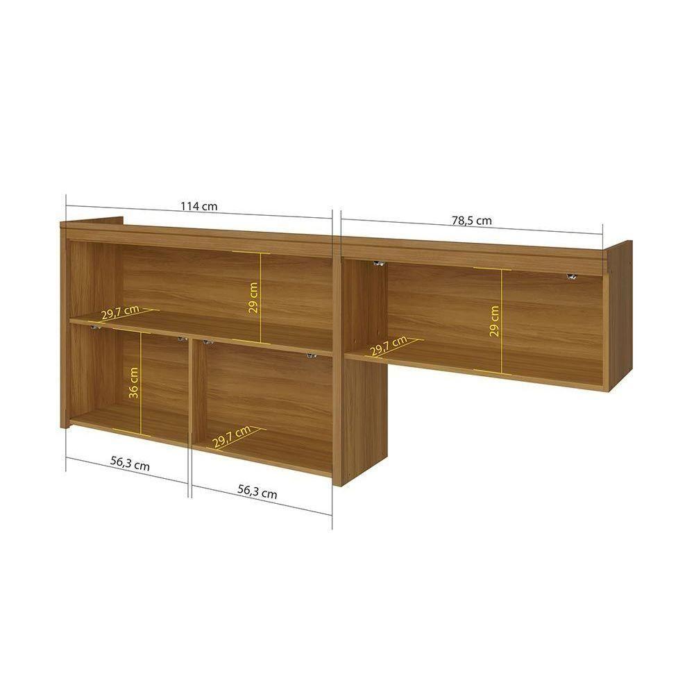 Miniatura Armário Aéreo P/ Cozinha Princesa C/ 2 Portas 200cm Freijo/off White - Nesher