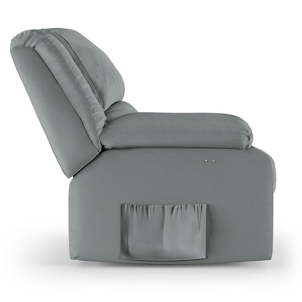 Miniatura Poltrona Do Papai Reclinável Pietra Power Touch Massagem Fh9 Pu Cinza - Mpozenato
