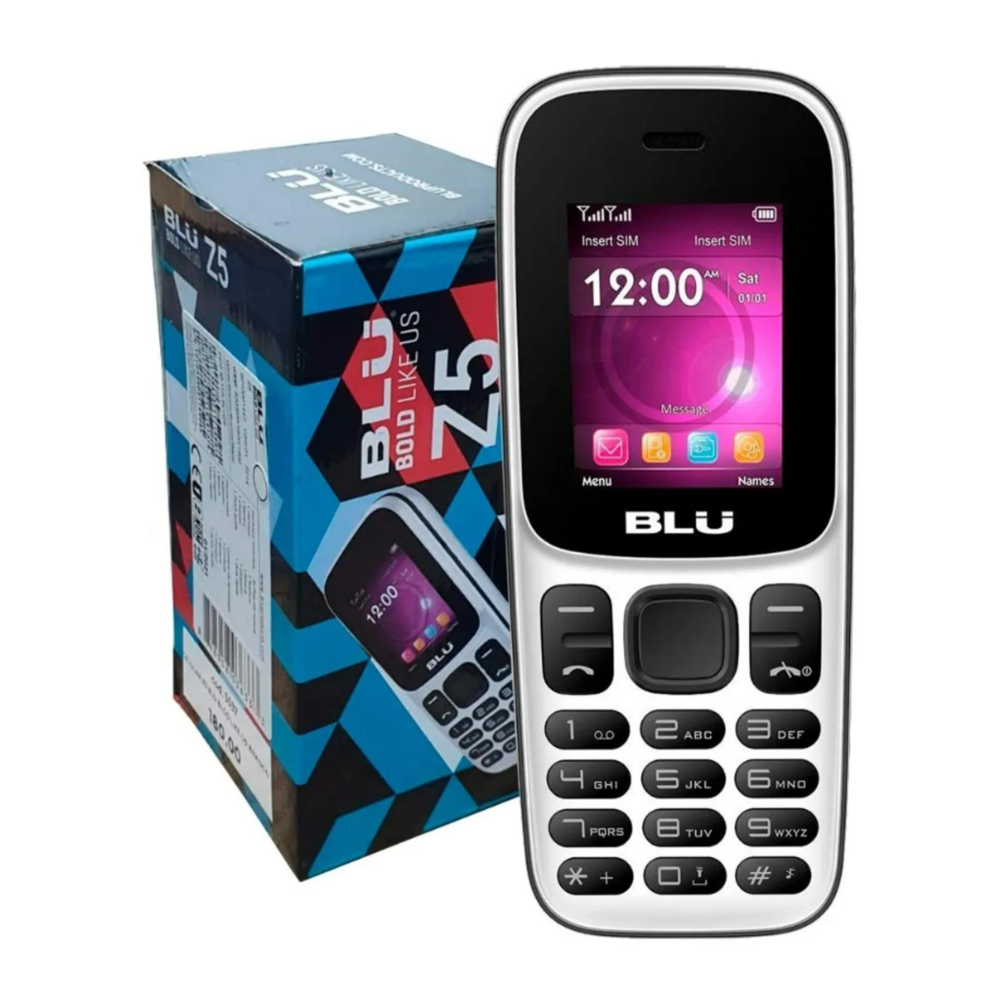 Miniatura Celular Simples Blu Z5 Dual Sim 32 Mb Branco Descartável