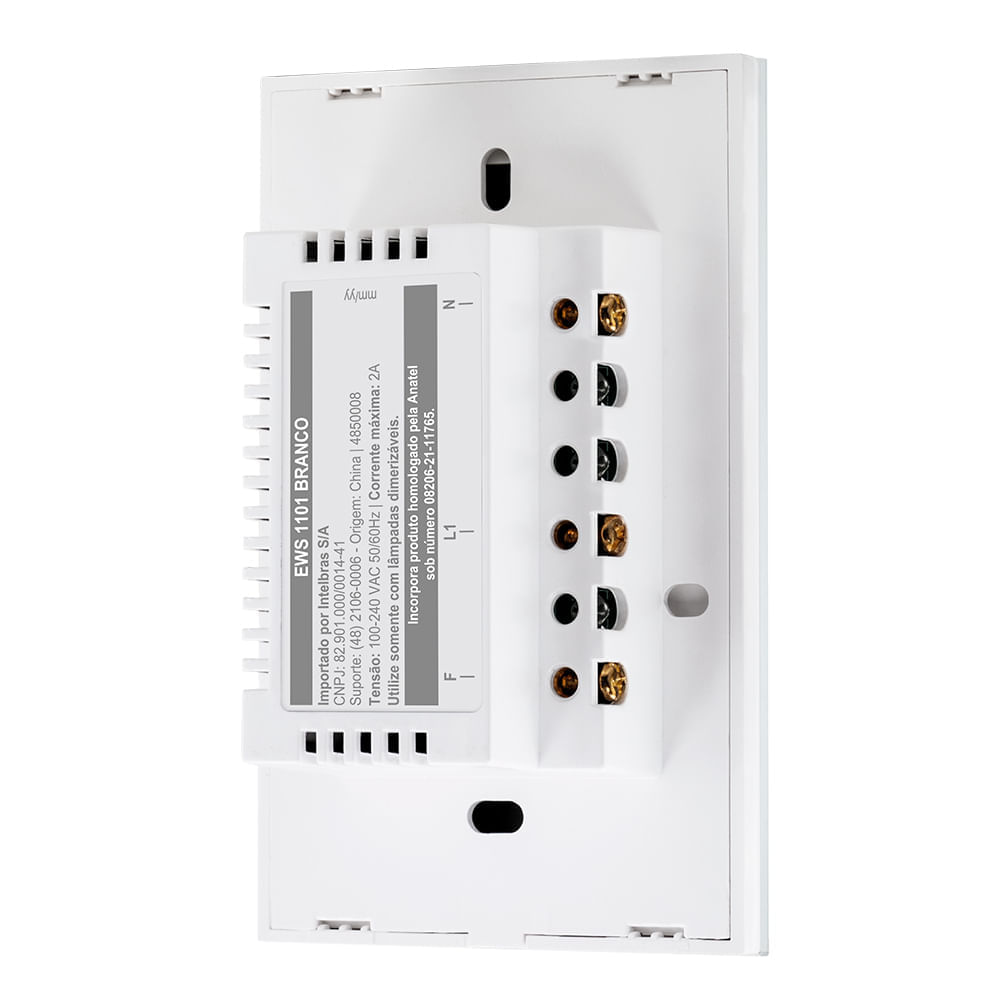 Miniatura Interruptor Smart Touch Wi-Fi Dimmer Branco - Intelbras - EWS 1101 Bivolt
