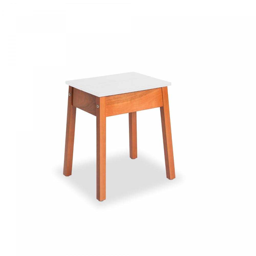 Miniatura Banqueta Duo Alta Imperador Móveis Natural/Branco