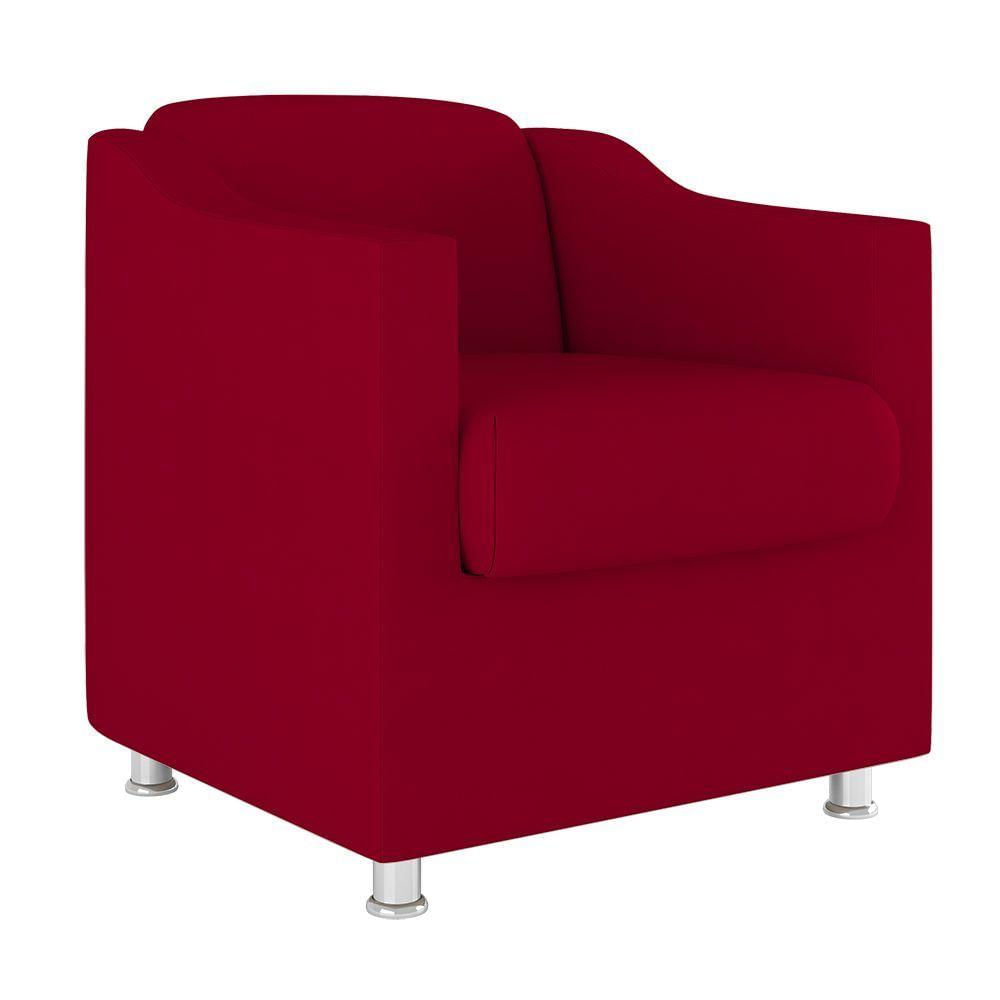 Miniatura Kit 02 Poltronas Recepção Consultório Suede ? Balaqui Decor Cor:Vermelho