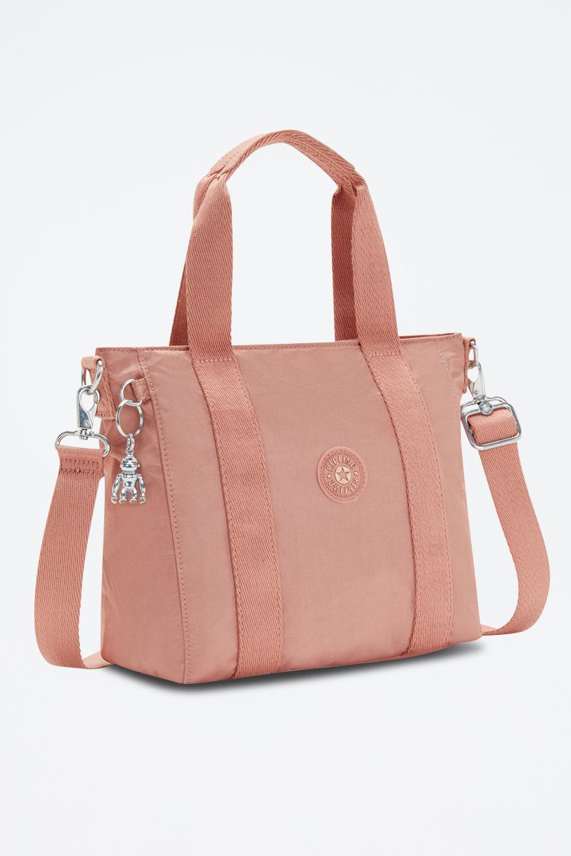 Miniatura Bolsa Kipling Asseni Pequena Transversal Rosa 4 Divisórias