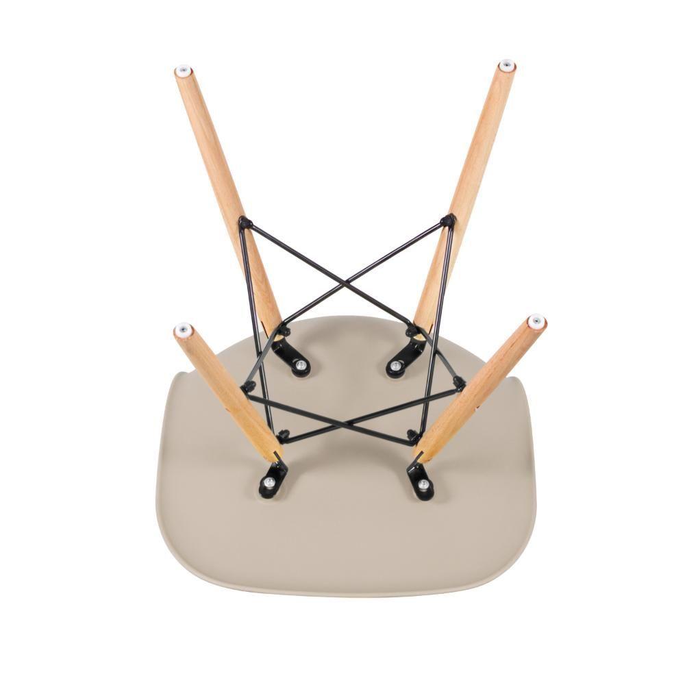Miniatura Mesa De Jantar Retangular Eames 80 X 120 Cm Branco + 6 Cadeiras Eiffel Dsw Nude