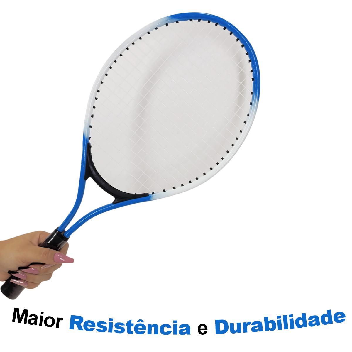 Miniatura Kit Jogo Tênis Quadra Infantil Amador 2 Raquetes E Bolsa