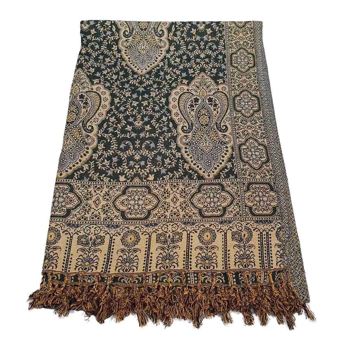 Miniatura Pashmina Estampada 100% Viscose Verde Escuro 70Cmx200Cm