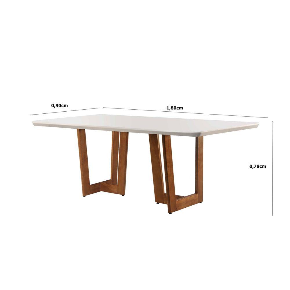 Miniatura Mesa Patros 180 Cm Madeira E Vidro Mobillare