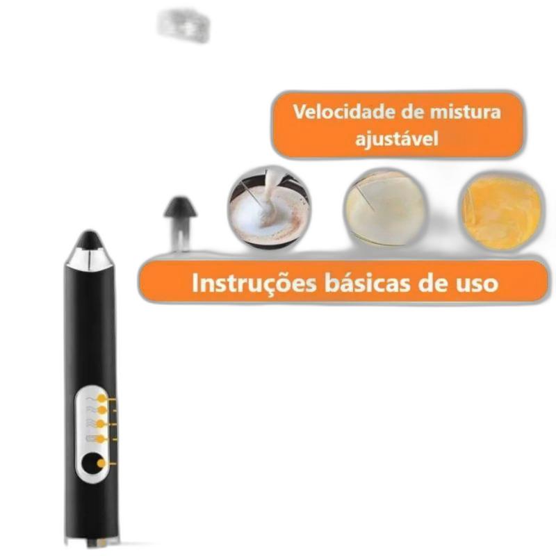 Miniatura Mini Mixer Elétrico Super Potente 2 Batedores Recarregável