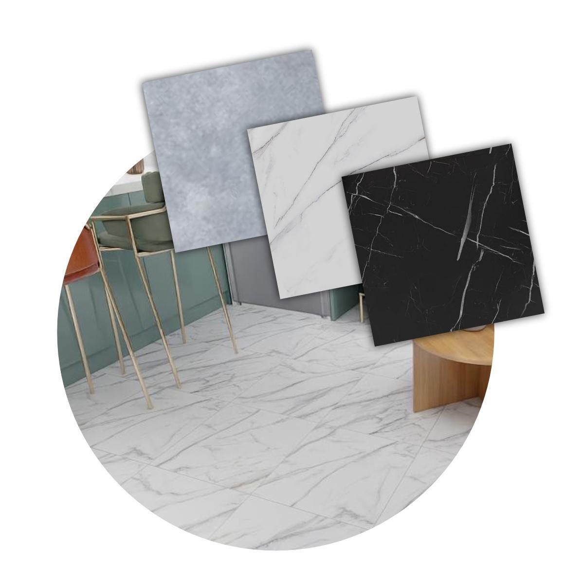 Miniatura Piso Vinilico Placa Autocolante Caixa 2 M2 - Marmore Carrara