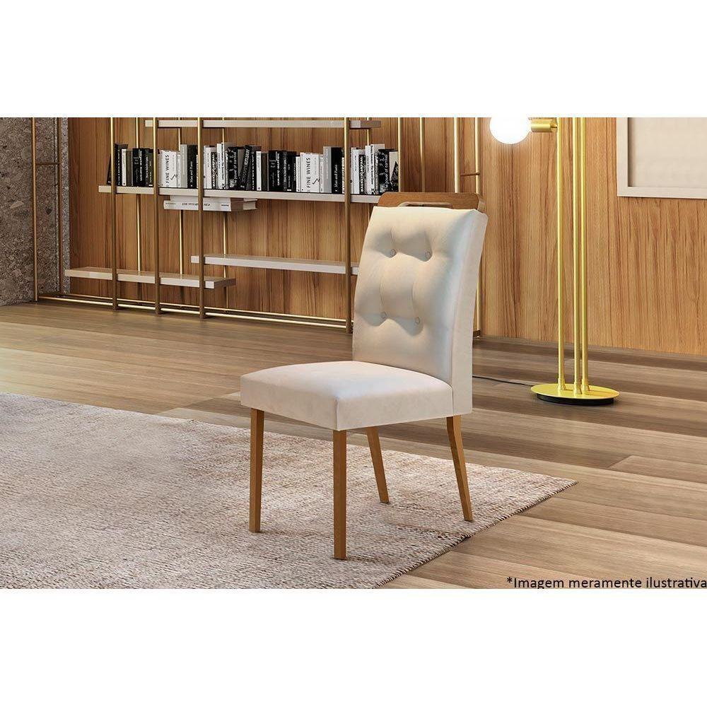 Miniatura Kit 2 Cadeiras Sala Jantar Imperatriz Madeira 2 Un Capuccino-linho Bege - Rufato