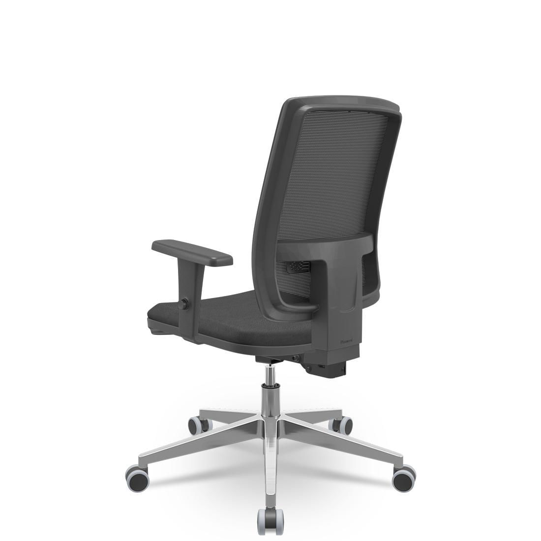 Miniatura Cadeira Brizza Tela 3D Backplax Aluminio - Poliéster Preto