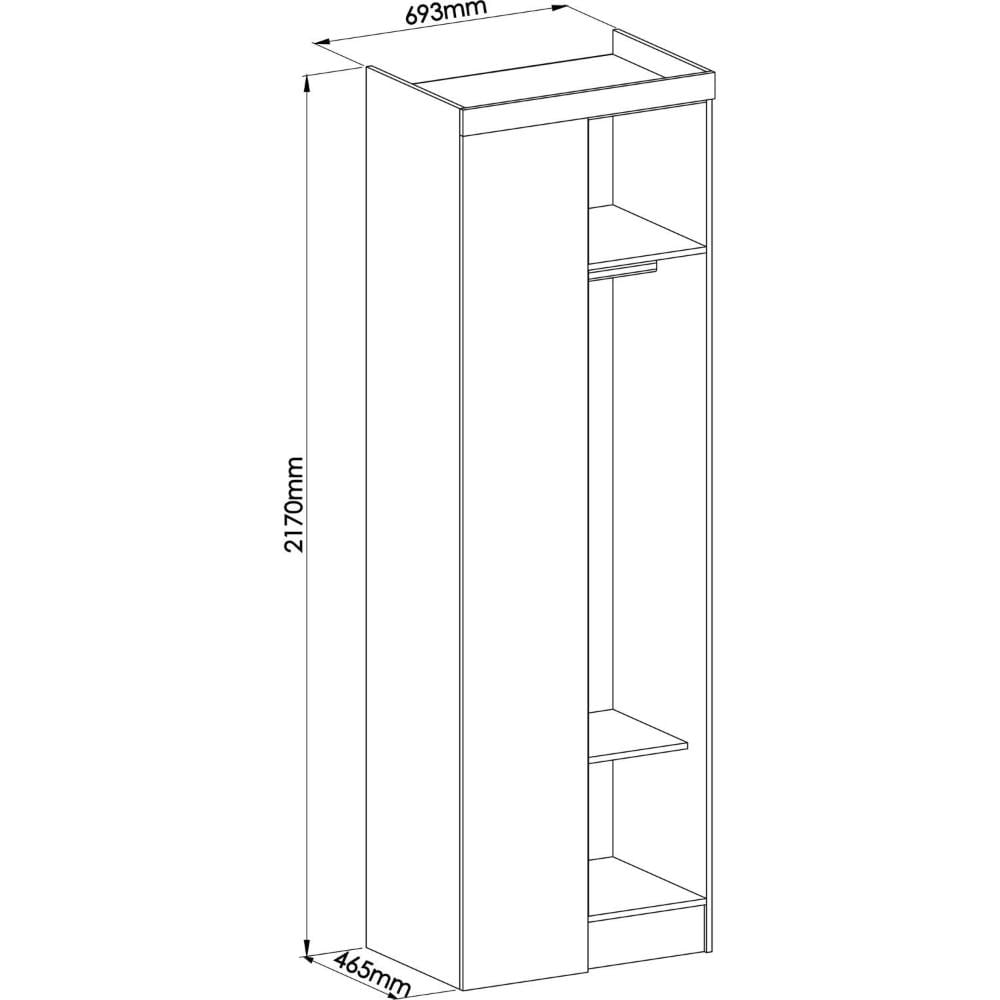 Miniatura Módulo de Canto Reto 1 Porta Infinity Móveis Castro Branco Line/Blush Line
