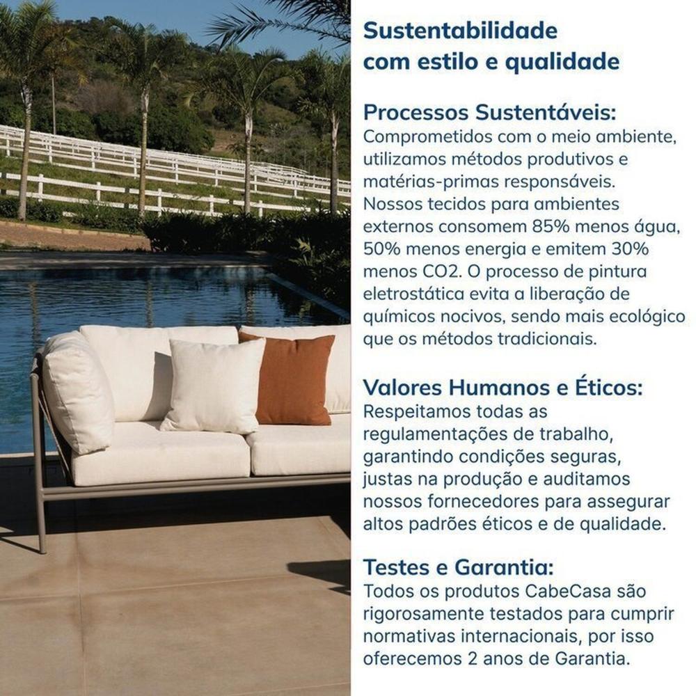 Conjunto Jardim e Varanda 1 Chaise Direita 1 Chaise Esquerda 1 Puff Cabecasa madeiramadeira Champanhe/Quaker areia