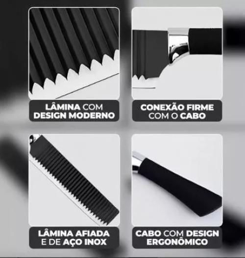 Kit Faqueiro Completo Cozinha: 6 Peças Descascador E Facas