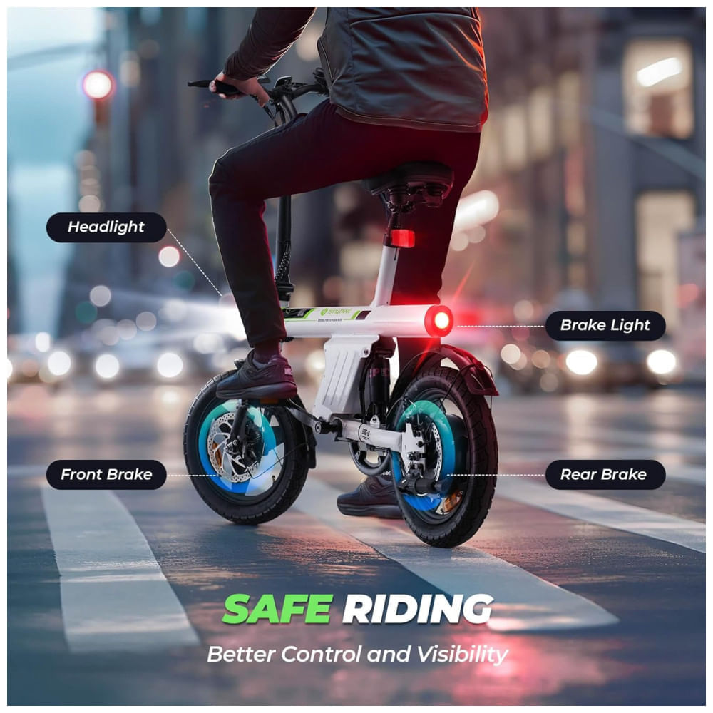 Miniatura Bicicleta Elétrica isinwheel para Adultos com Cesto, Motor de 500W, E-Bike Dobrável de 20 mph, Bicicletas Elétricas para Adultos de 14' e 16' com Subi