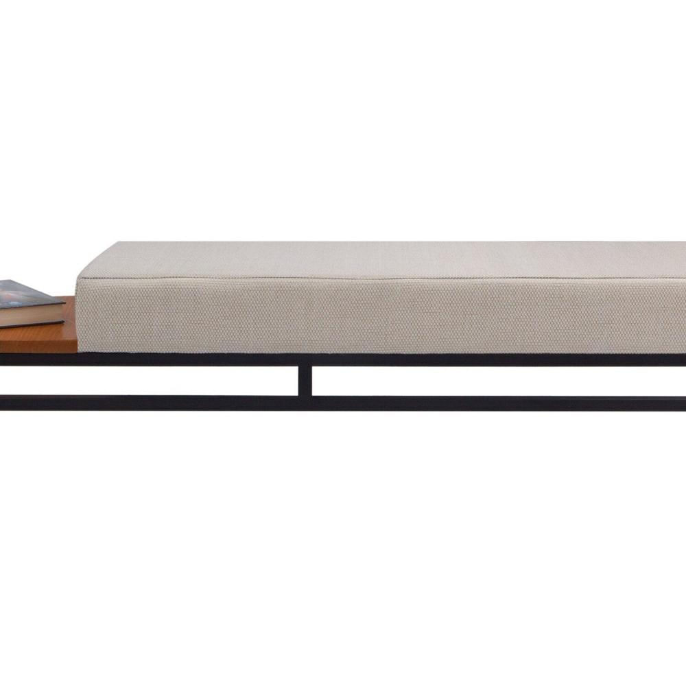 Miniatura Banco Estofado 2 Lugares Paradise Conforto Elegância Recamier Preto/Castanho