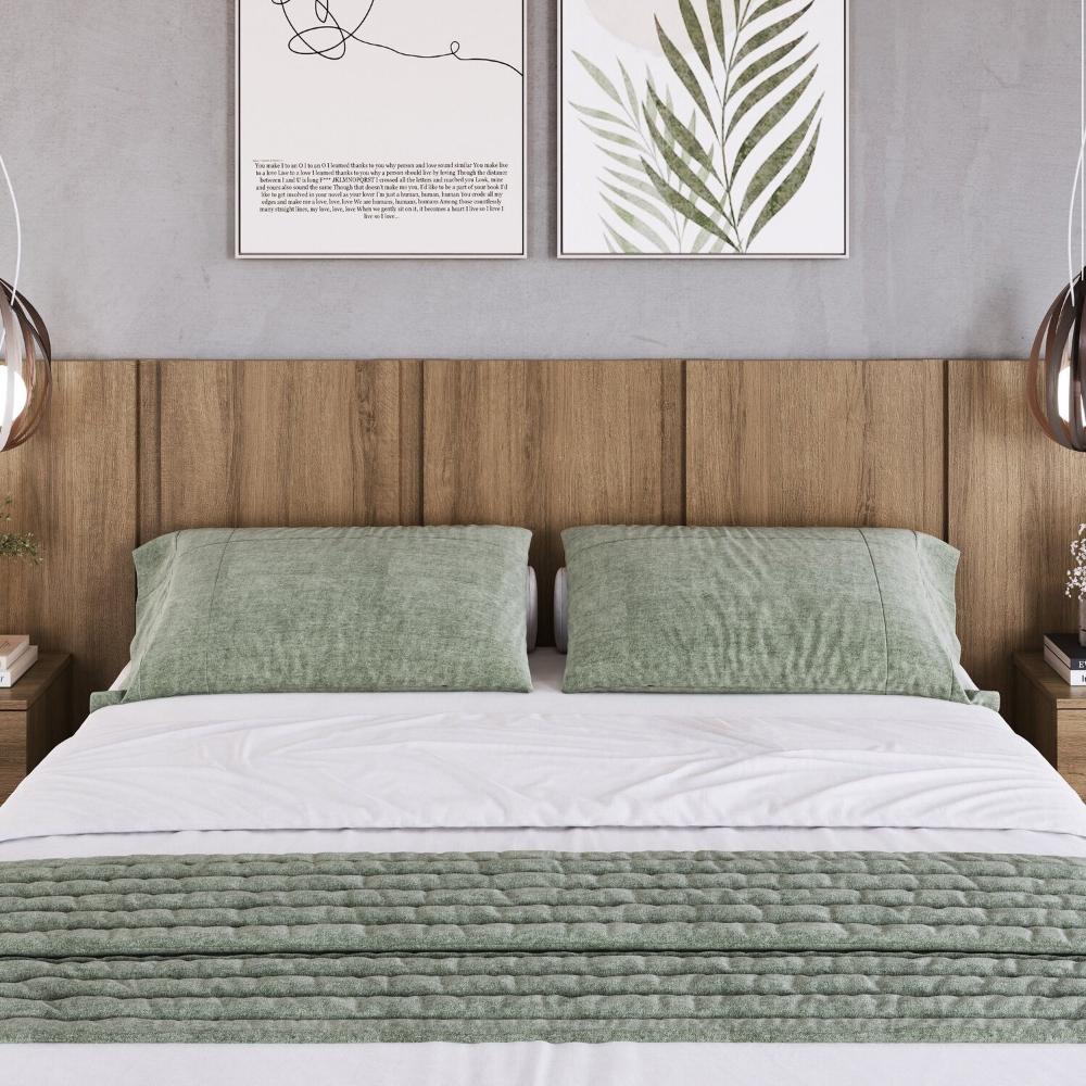 Miniatura Cabeceira para Cama de Casal com Mesas de Cabeceira Zurique Mel