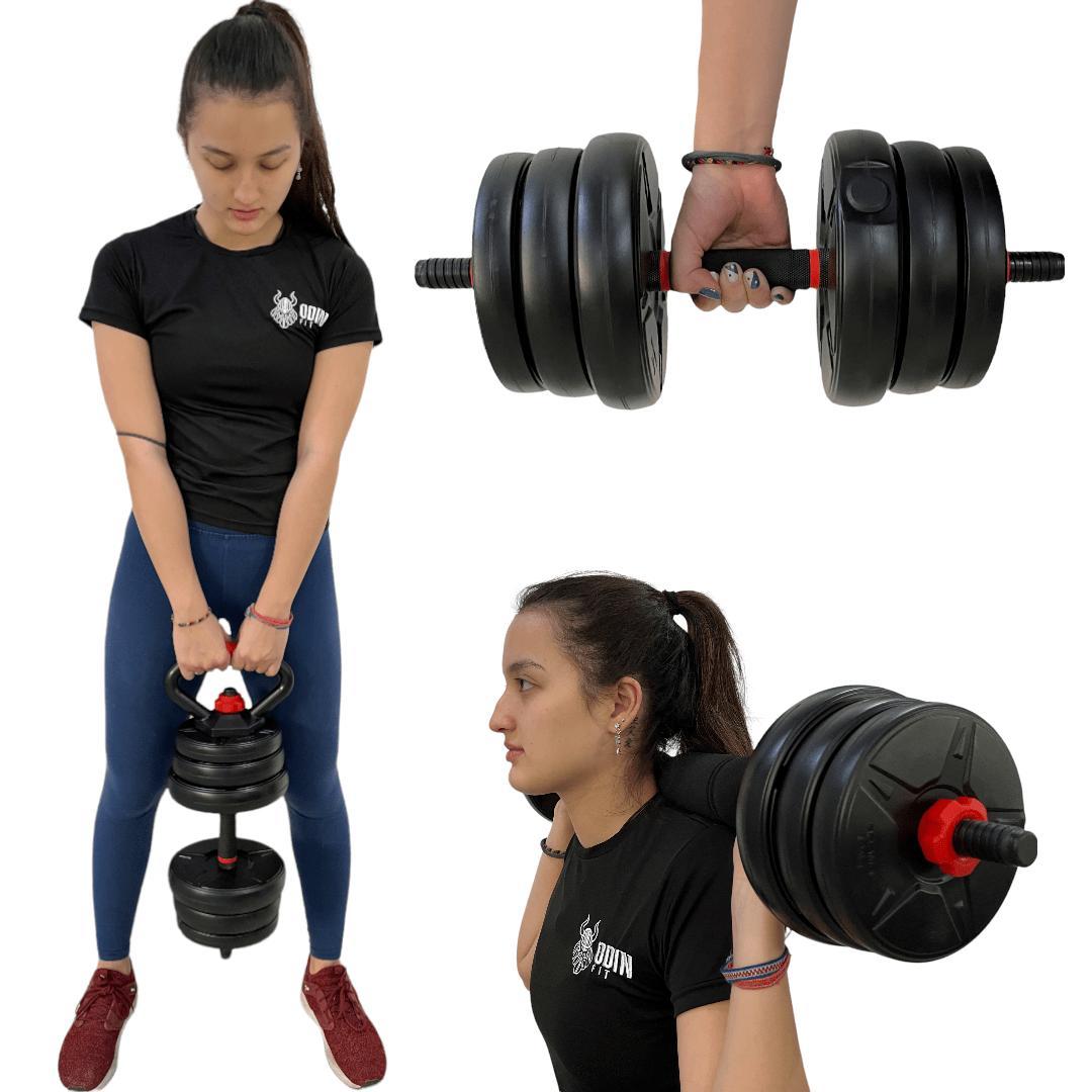 Miniatura Kit Halteres Musculação Kettlebell 6 Em 1 Peso 40Kg Odin Fit