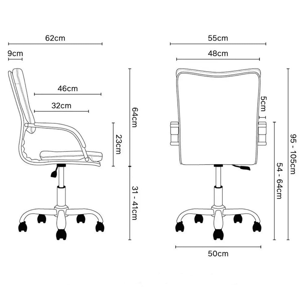 Kit 2 Cadeiras De Escritório Diretor Desenho Italiano Steven Em Aço Cromado Base Giratória Rosa Claro G31 - Gran Belo
