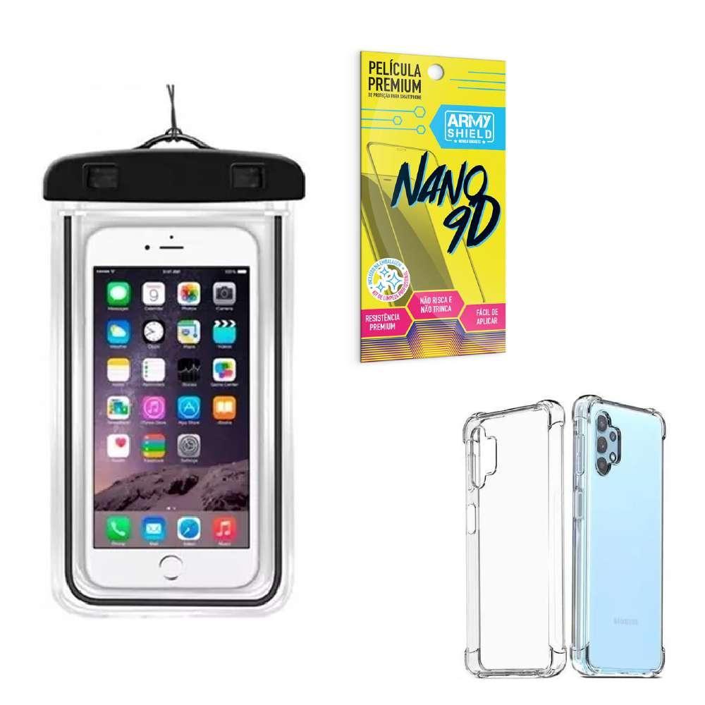 Miniatura Capinha Samsung A32 4G + Capa Prova Dágua + Película Nano 9D