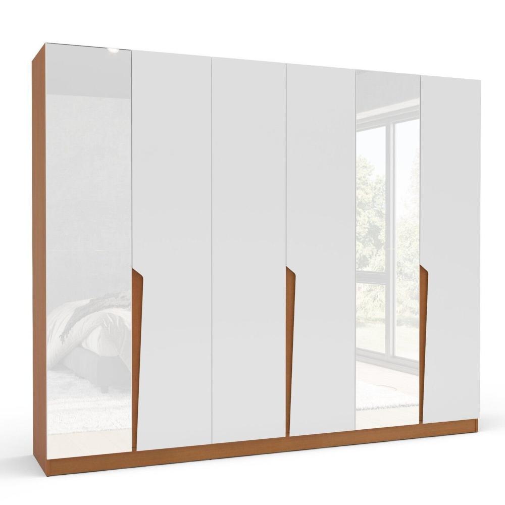 Miniatura Guarda Roupa 6 Portas 4 Gavetas com Espelho Porto Freijó/Branco